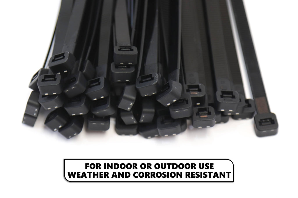 500 Pack Heavy Duty 18 Inches Black Nylon Cable Zip Ties E6870
