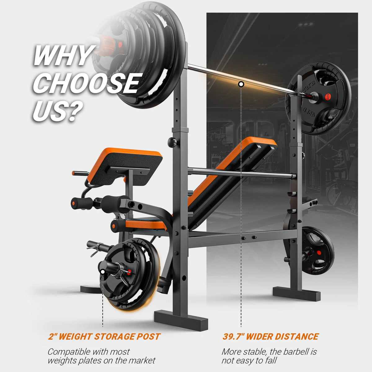 6 Positions Adjustable Foldable Weight Bench O50544