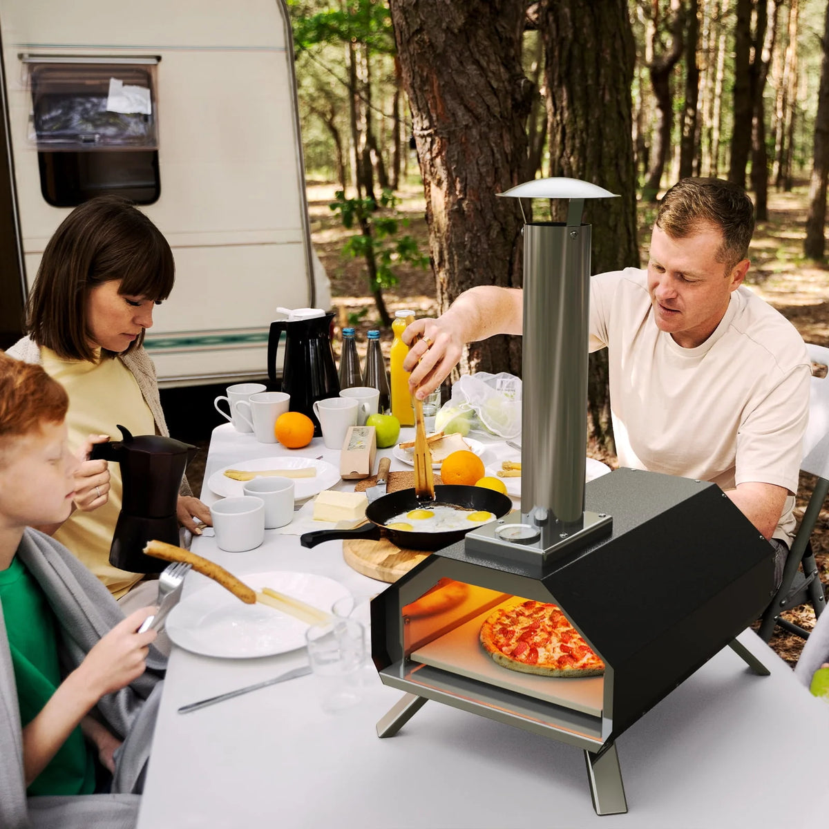 13 Wood Pellet Stainless Steel Pizza Oven with Foldable Legs S219