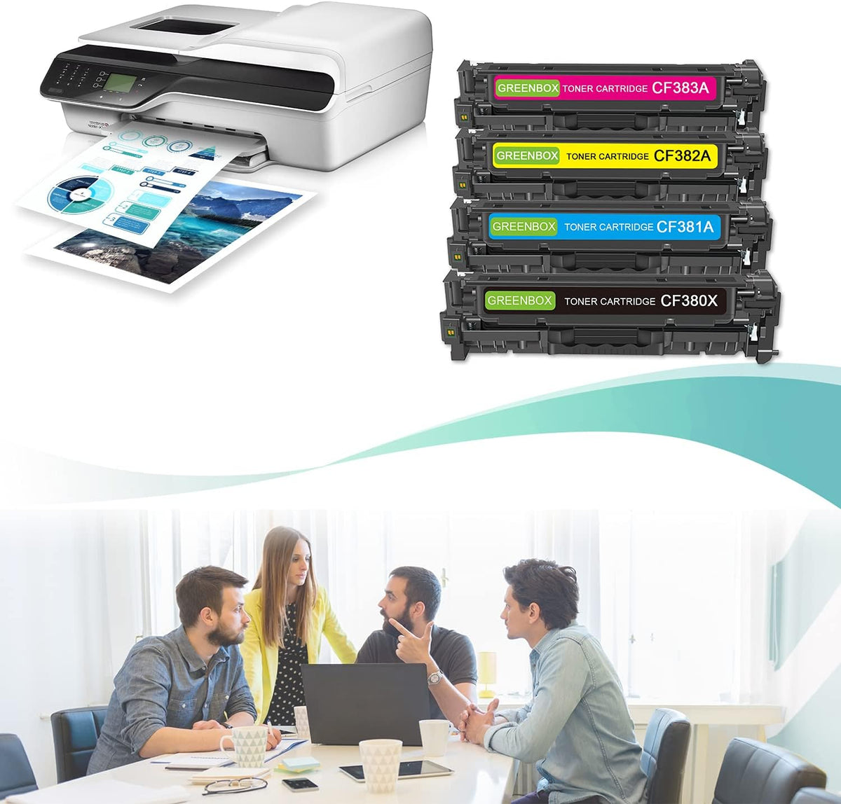 Remanufactured Toner Cartridge Replacement 1 Black 1 Cyan 1 Magenta 1 Yellow Pack of 2 X178828