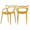 Yellow Molded Plastic Dining Chair Set of 2 Q459375