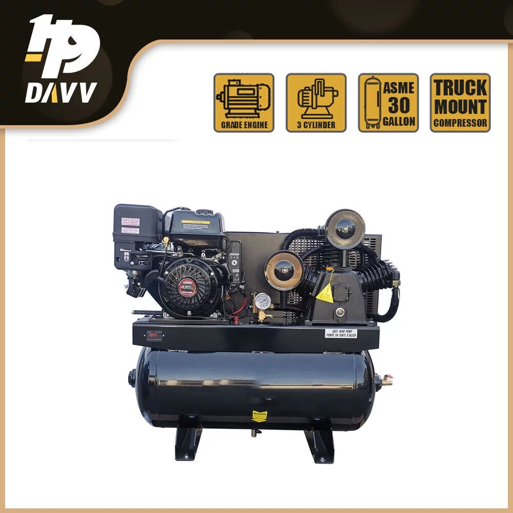 13HP 180psi Gas-Powered Air Compressor 420CC 30Gal I539193