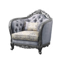 Gray Chair with Scrolled Molded Frame and Queen Anne Legs N975