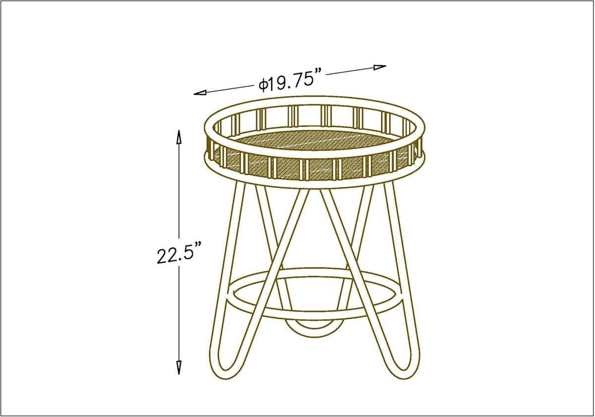 Rattan Tray Top End Table J582