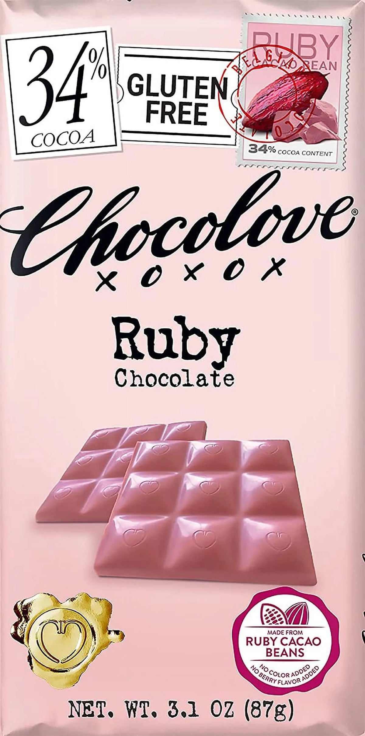 Chocolate 34% Cacao 3.2oz Bar 12 Pack I4921