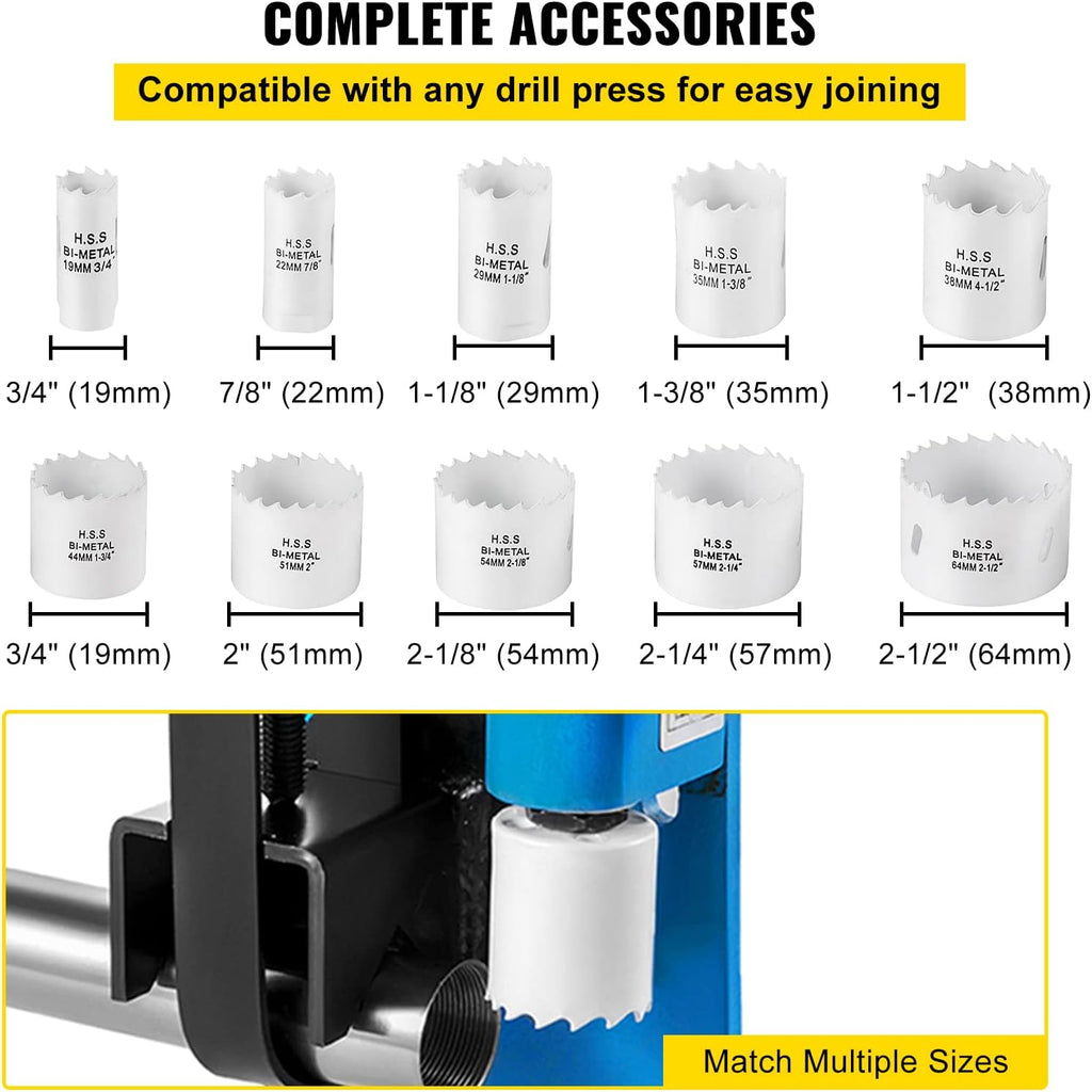 60 Degree Pipe Tubing Notcher with 13 Pc Hole Saw and Case A968