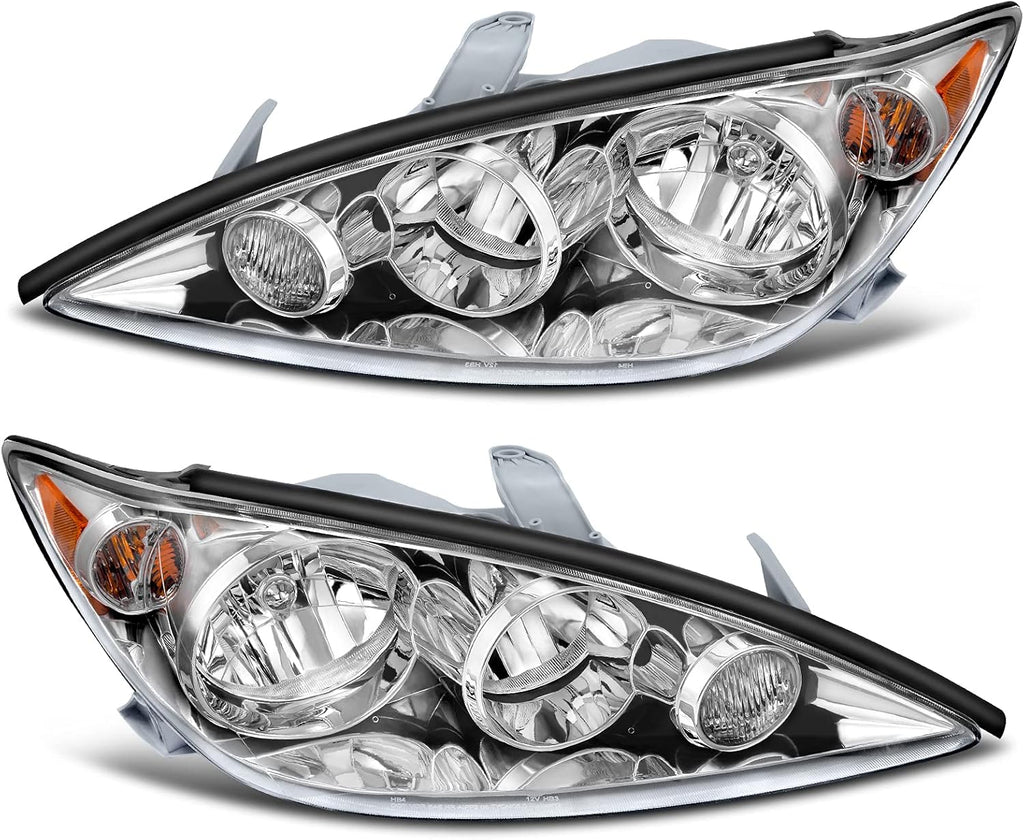 Headlight Assembly Chrome Housing Amber Reflector A2848