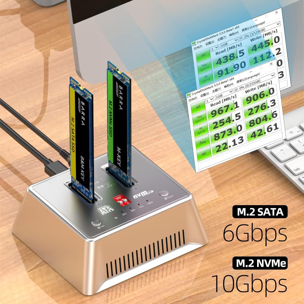 NVME/SATA Docking Clone Hard Drive SSD Enclosure M904