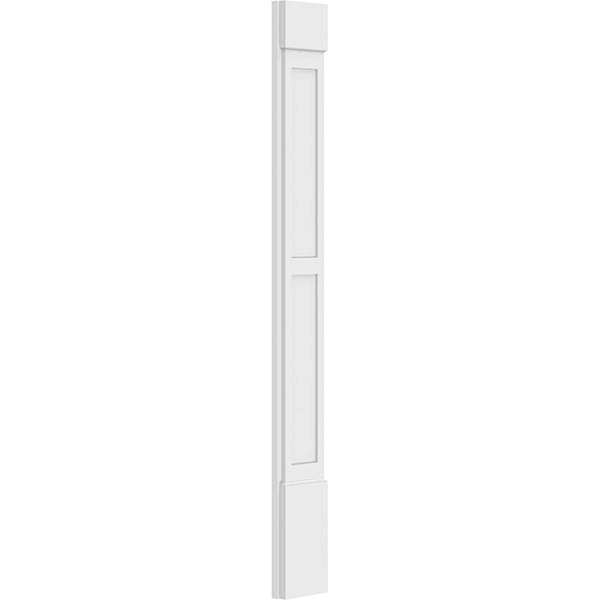 PVC Two Equal Flat Panel Pilaster with Capital & Base (Pair) M22356