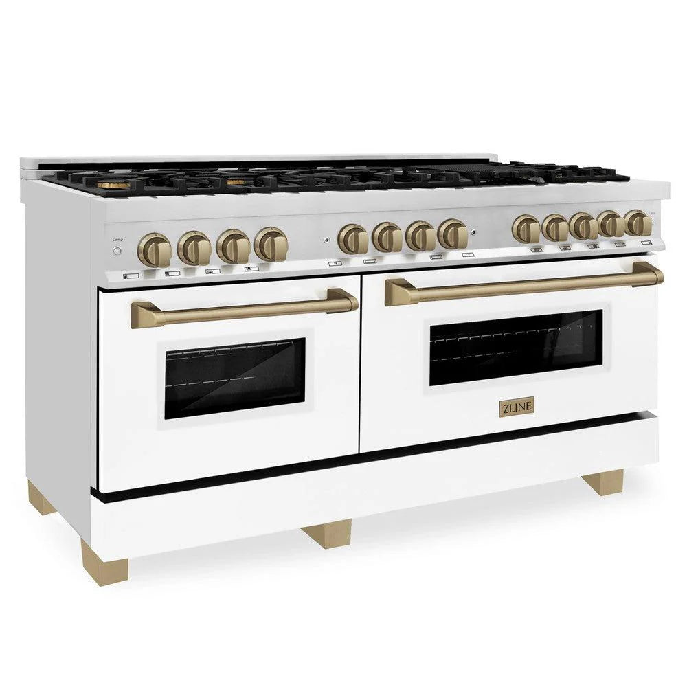 60 Dual Fuel Range with White Matte Door R923