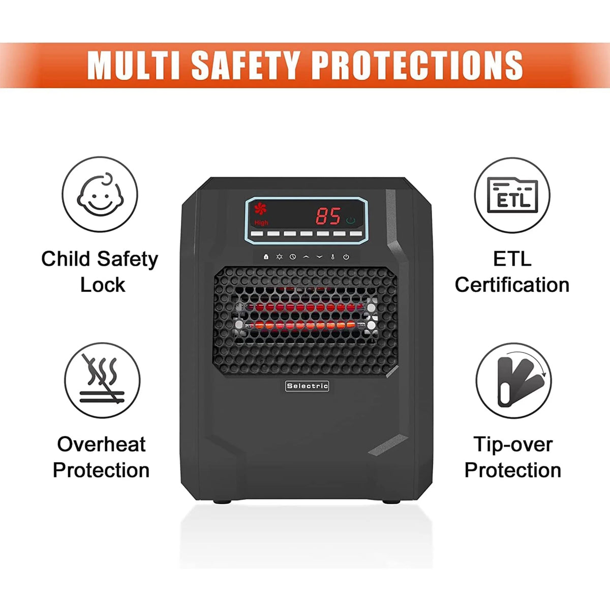 Electric Space Heater with Remote Control (2 Pack) U101936