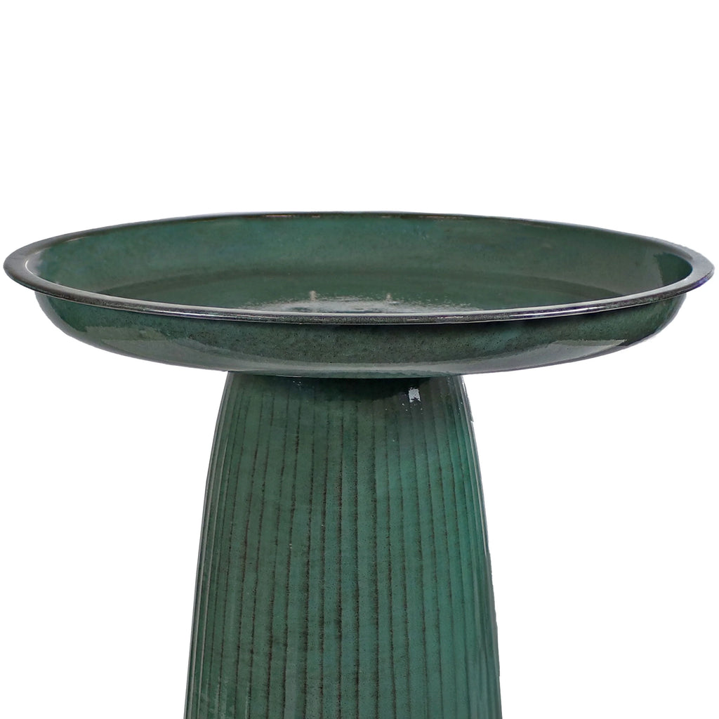 Green Metal Outdoor Bird Bath C52761