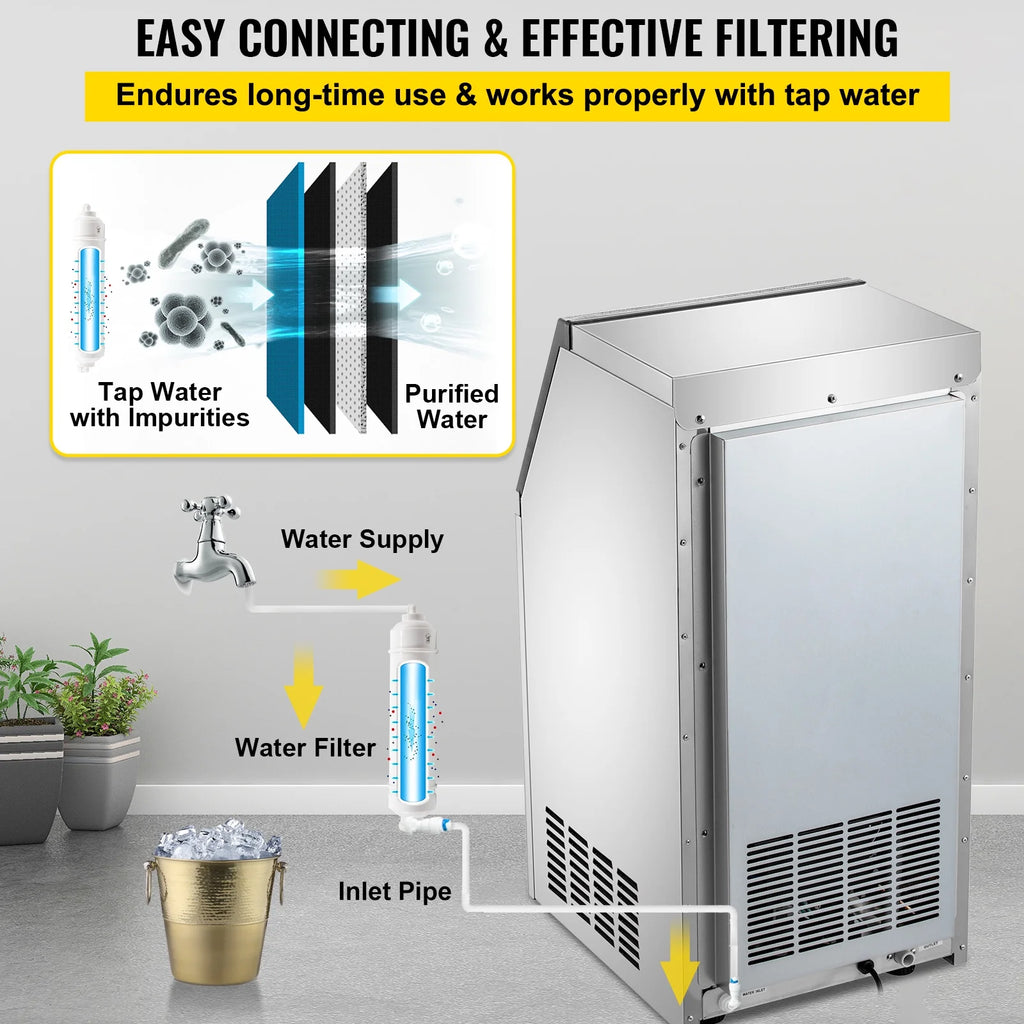 Commercial Ice Maker 90lbs/24h 22 lbs Storage F3939