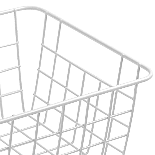 White Wire Storage Baskets Set of 4 G4649