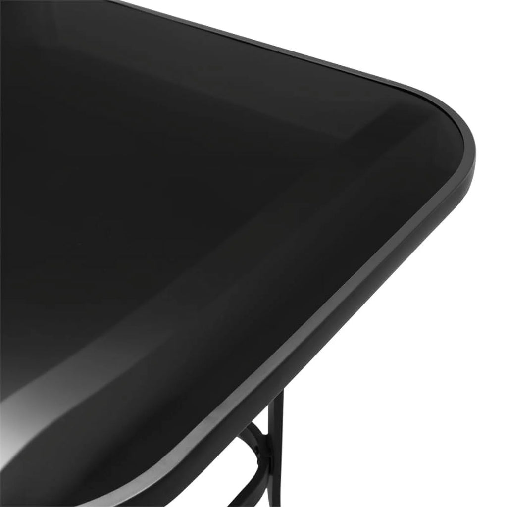 8-Piece Beige Black Metal Outdoor Dining Set A227
