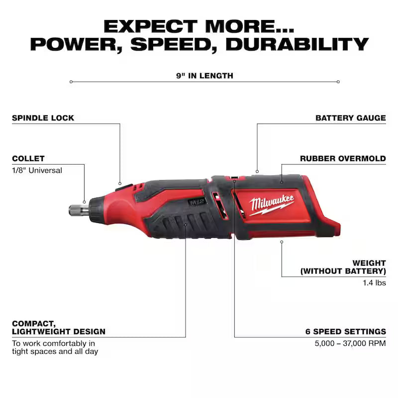 12-Volt Lithium-Ion Cordless Rotary Tool with 4.0 Ah and 2.0 Ah Batteries and Charger B301069