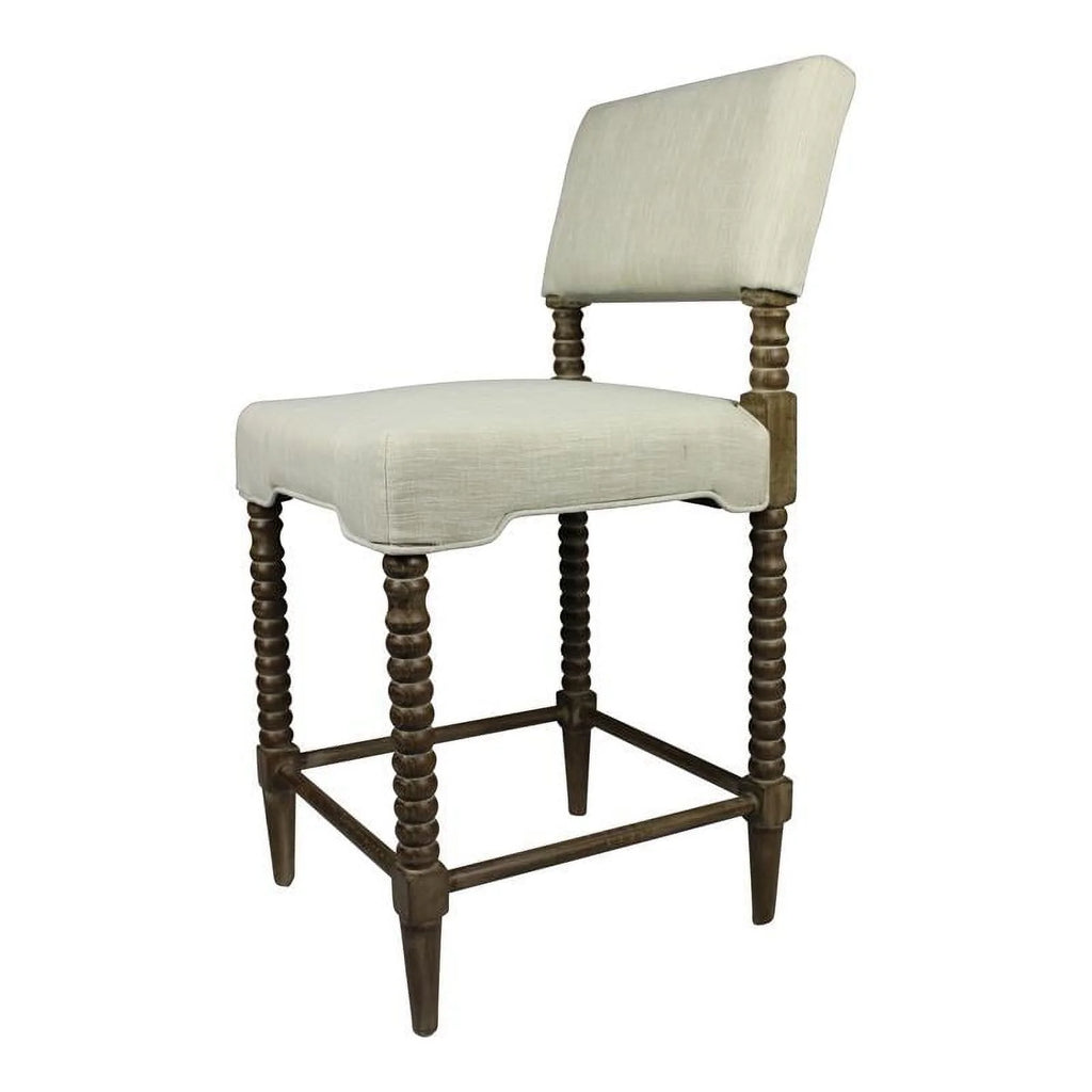 41" Fabric & Wood Counter Stool Set of 2 K598049
