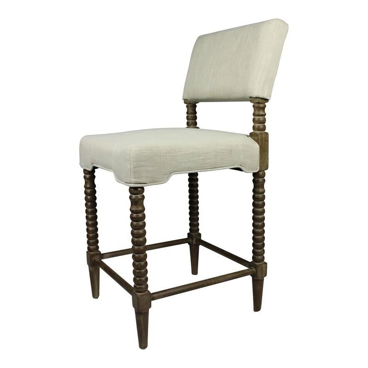 41" Fabric & Wood Counter Stool Set of 2 K598049