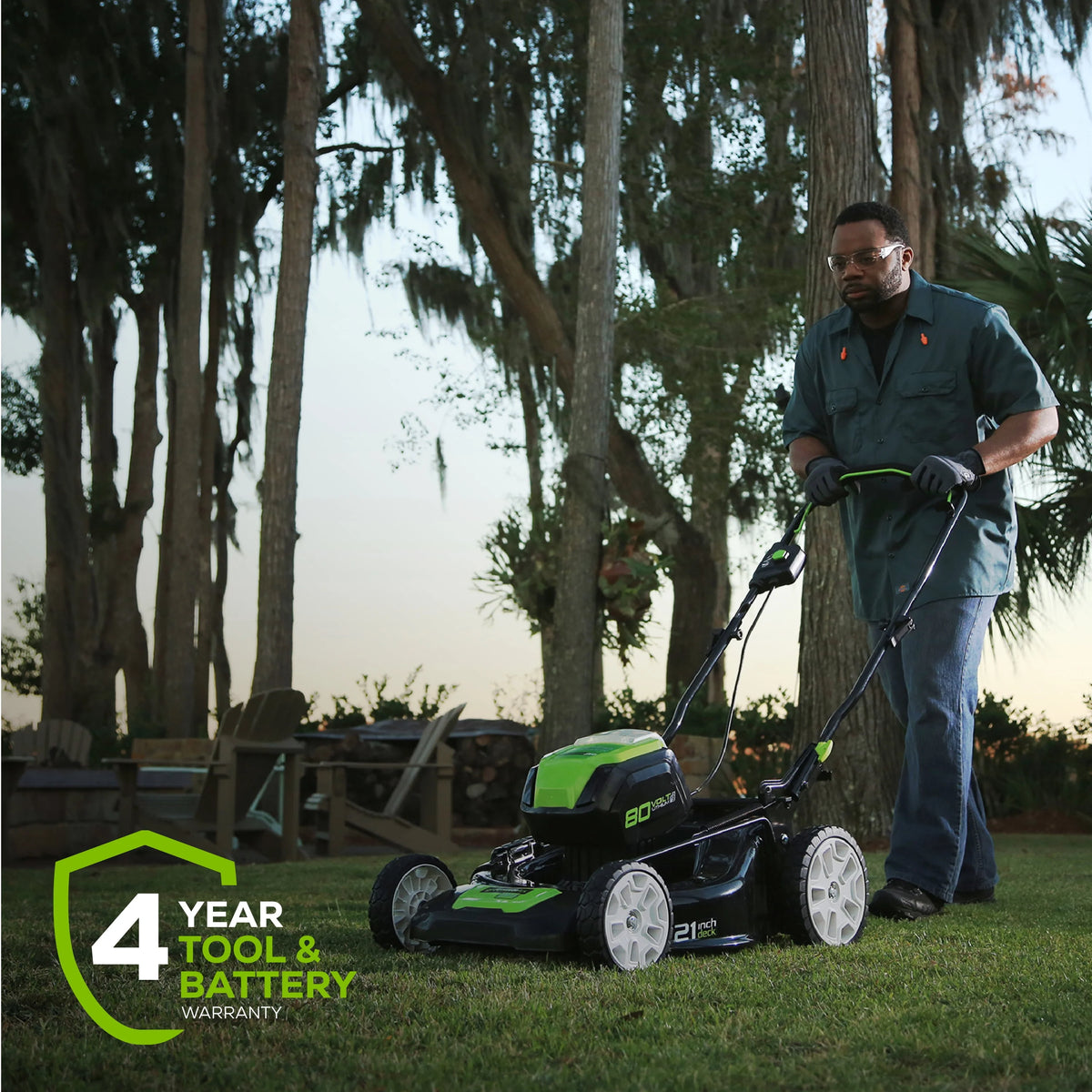 80V 21 Self Propelled Mower 5Ah Battery & Charger G30658
