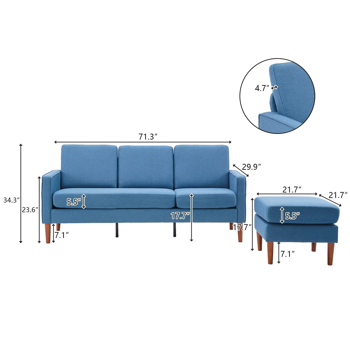 Dark Grey L Shaped Linen Fabric Convertible Sectional Sofa Z7697