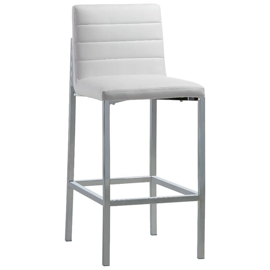 32" Round Marble Bar Table & 2 Metal Back Stool Set - White J511341