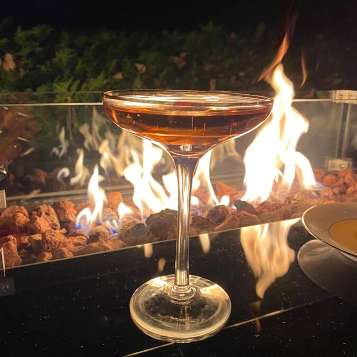 43 Inch 50,000 BTU Propane Fire Pit Table with Glass Wind Guard B983637
