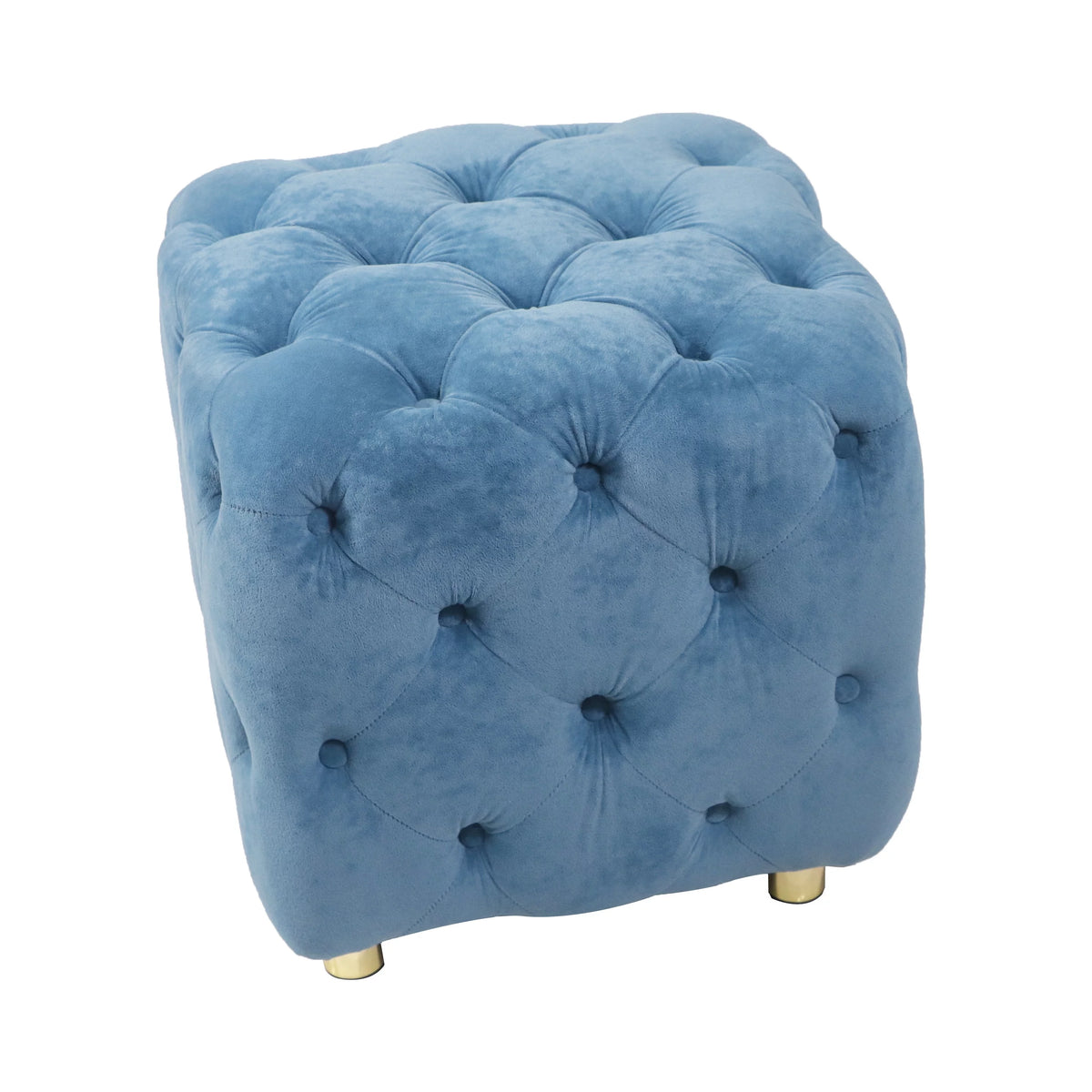 Velvet Tufted Square Ottoman S899