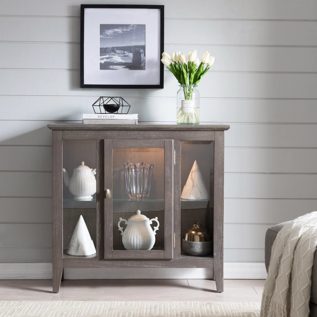 One Door Curio Cabinet with Interior Light U803105