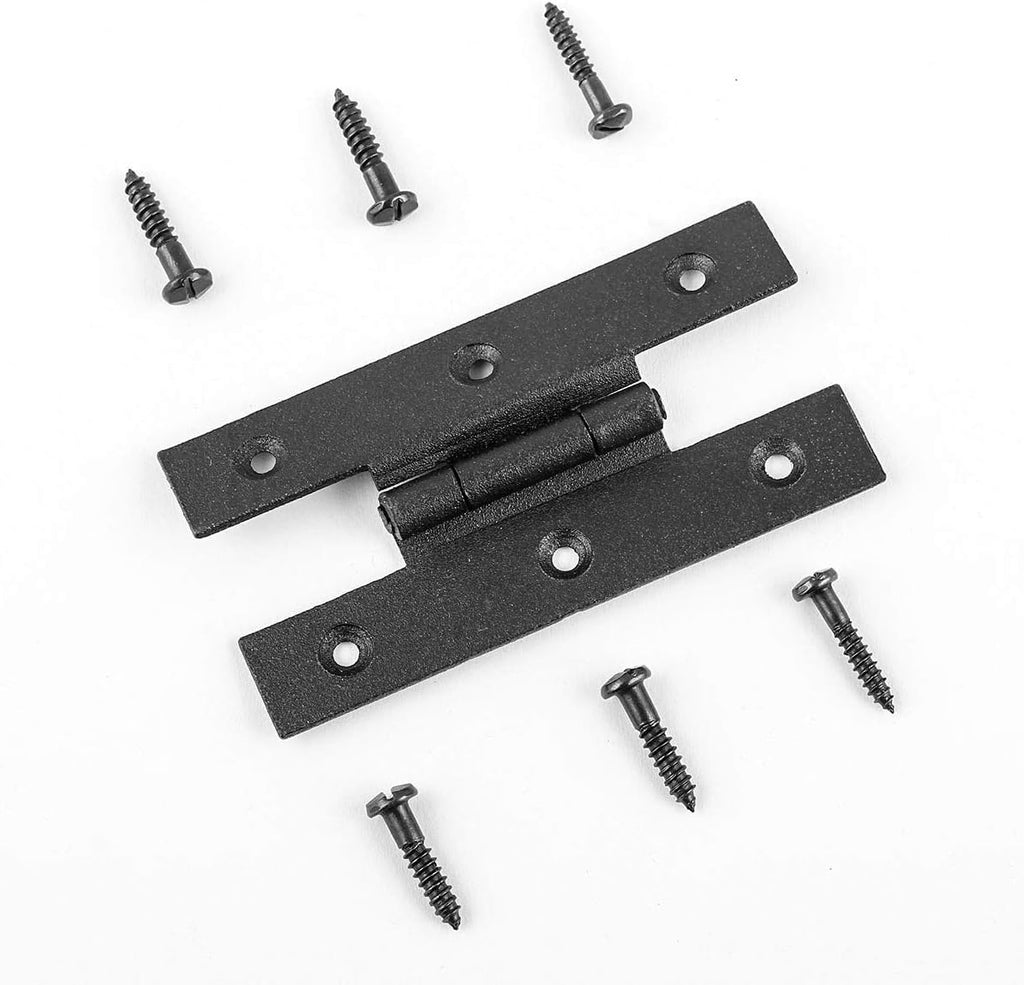 Black 3.5 Height 3/8 Offset Wrought Iron H Hinges Pack Of 10 L313033