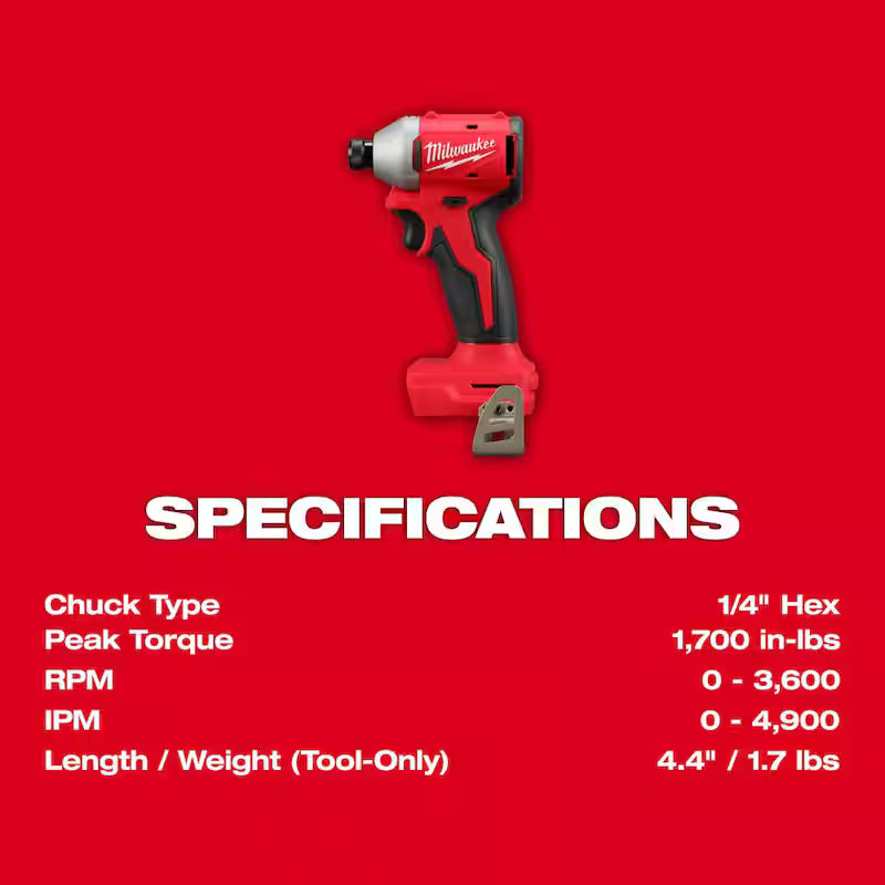 18-Volt Lithium-Ion Brushless Cordless 1/4 in. Compact Impact Driver with Battery and Charger F850529