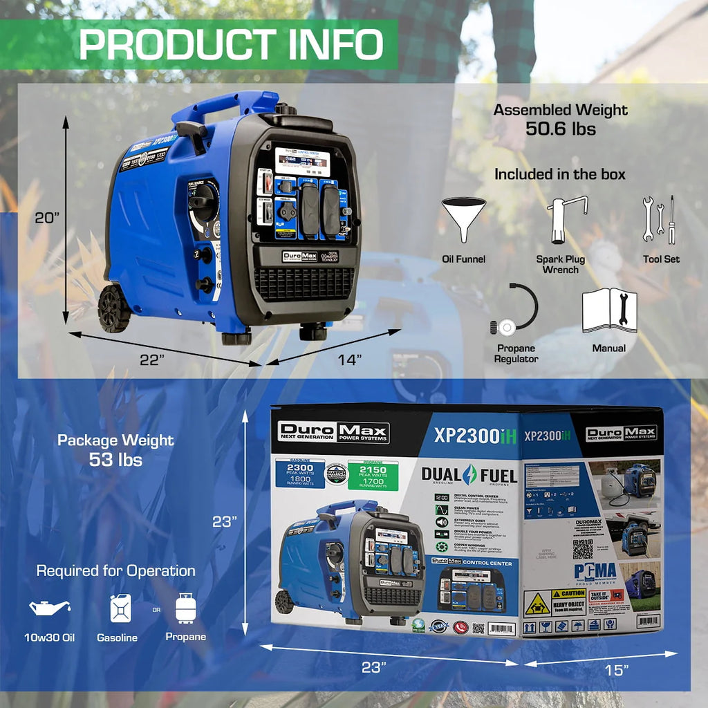 2300 Watt Dual Fuel Inverter Generator with CO Alert R294353
