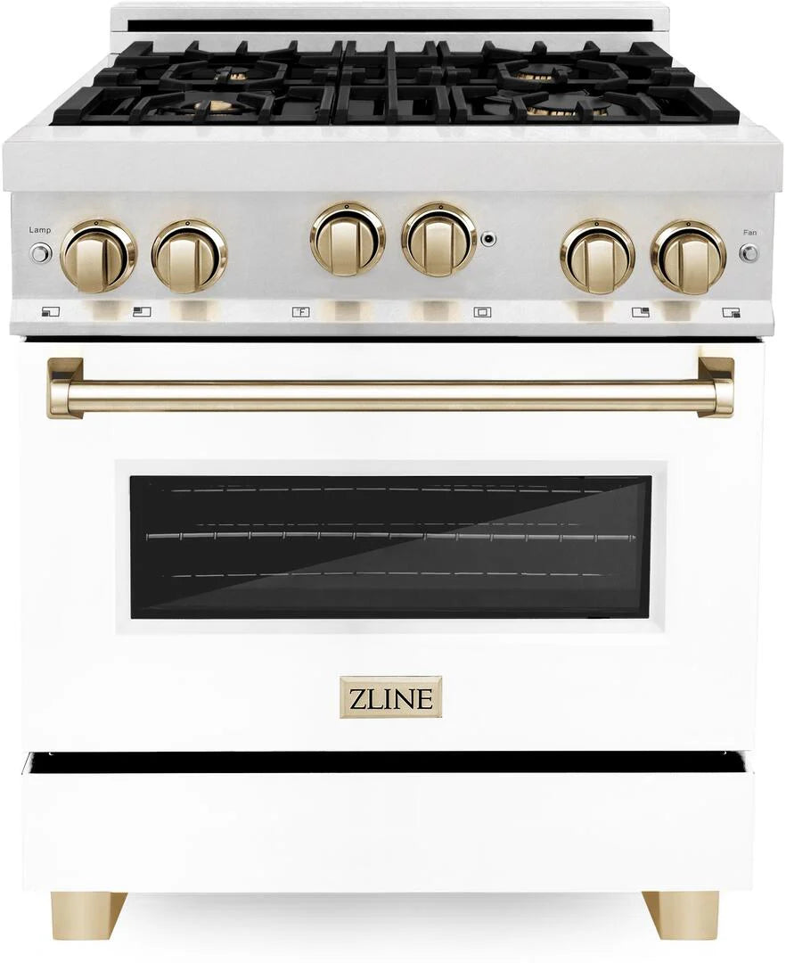 30 Inch Gas Range with White Matte Door K1147