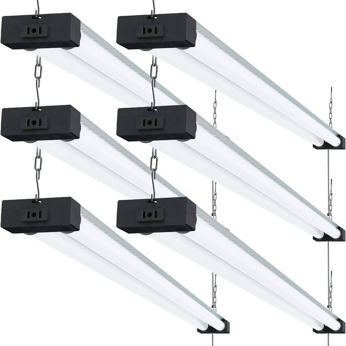 6 Pack 4 ft Linkable Integrated T8 LED Shop Light P650