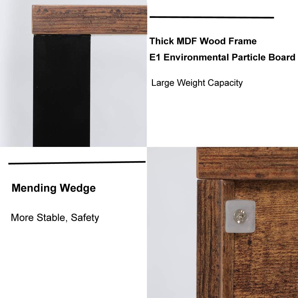 4 Tier Rustic Brown Bookcase with 4 Cube Storage Cabinet Z43289