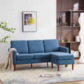 Dark Grey L Shaped Linen Fabric Convertible Sectional Sofa Z7697