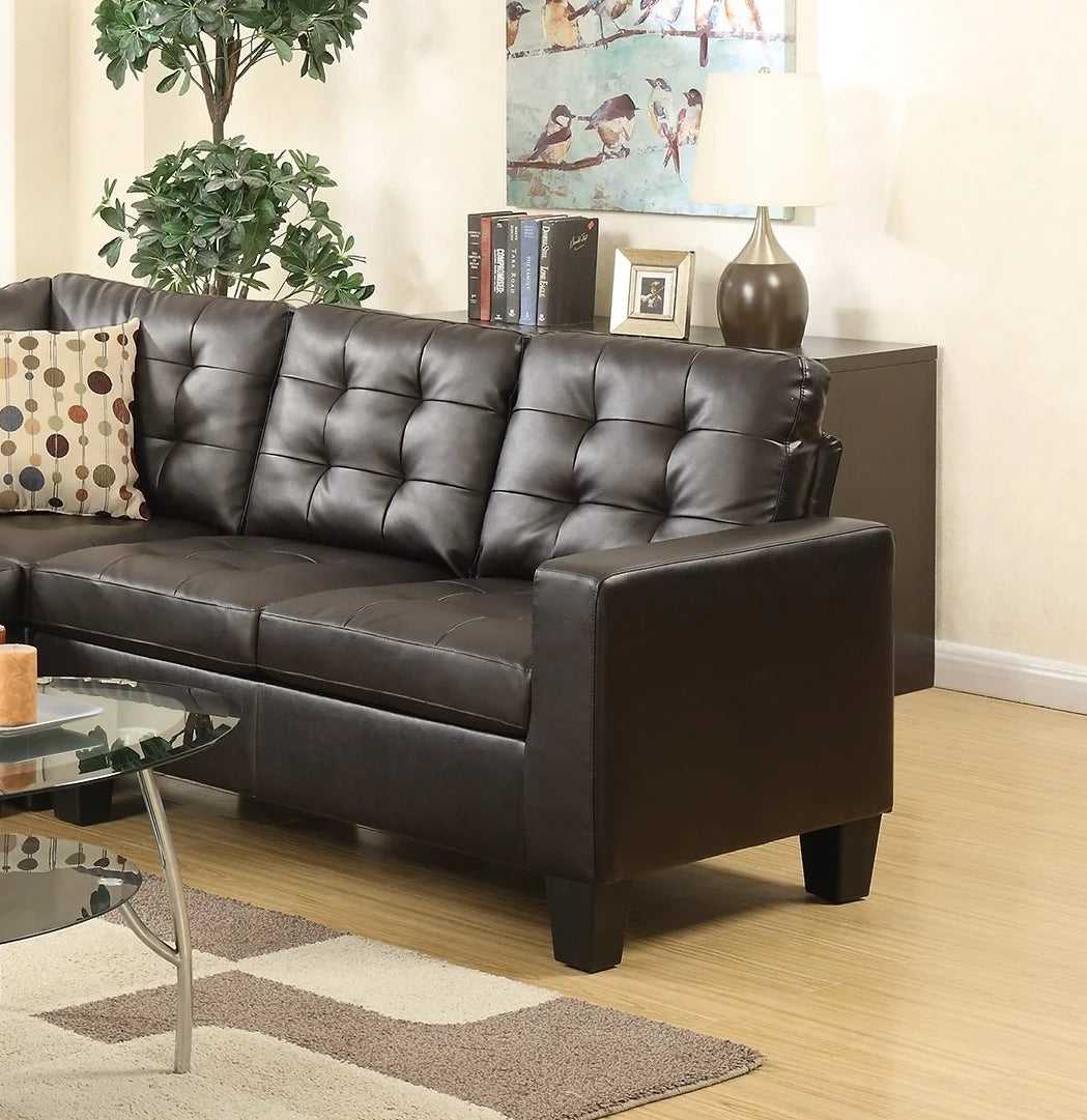 Espresso 4pcs Bonded Leather Sectional Sofa W275