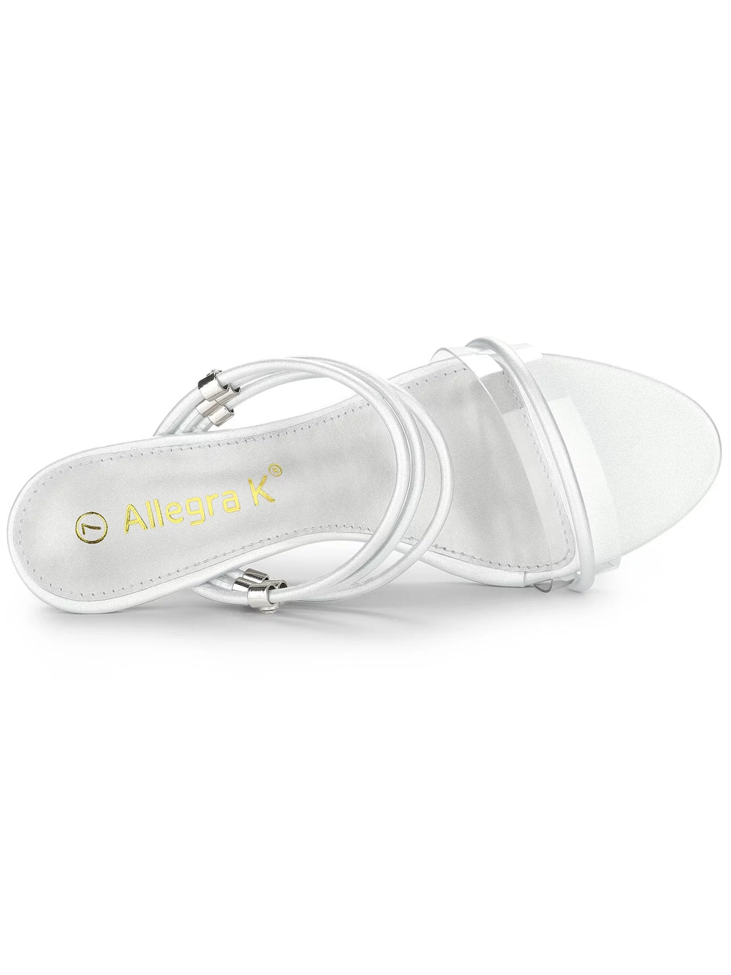Clear Glass Heel Wedge Sandals N383