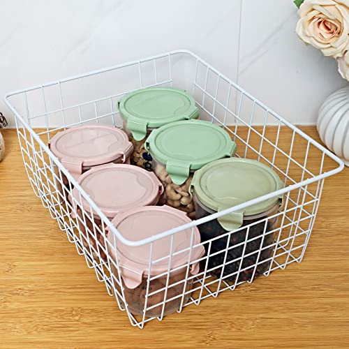 White Wire Storage Baskets Set of 4 G4649