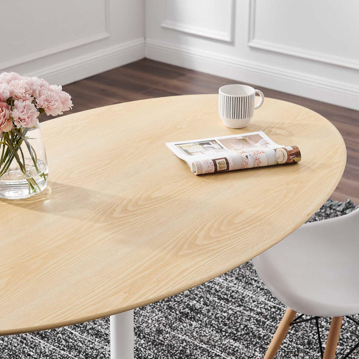 60" Oval Natural Wood Grain Dining Table K36190