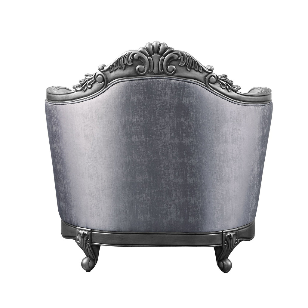 Gray Chair with Scrolled Molded Frame and Queen Anne Legs N975