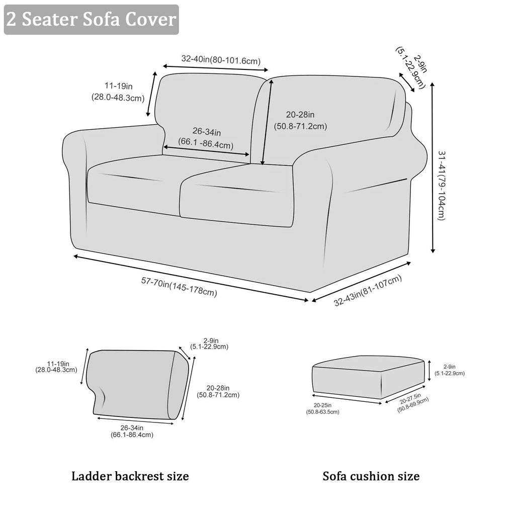 Khaki Velvet 5 Piece Stretch Sofa Cover A632