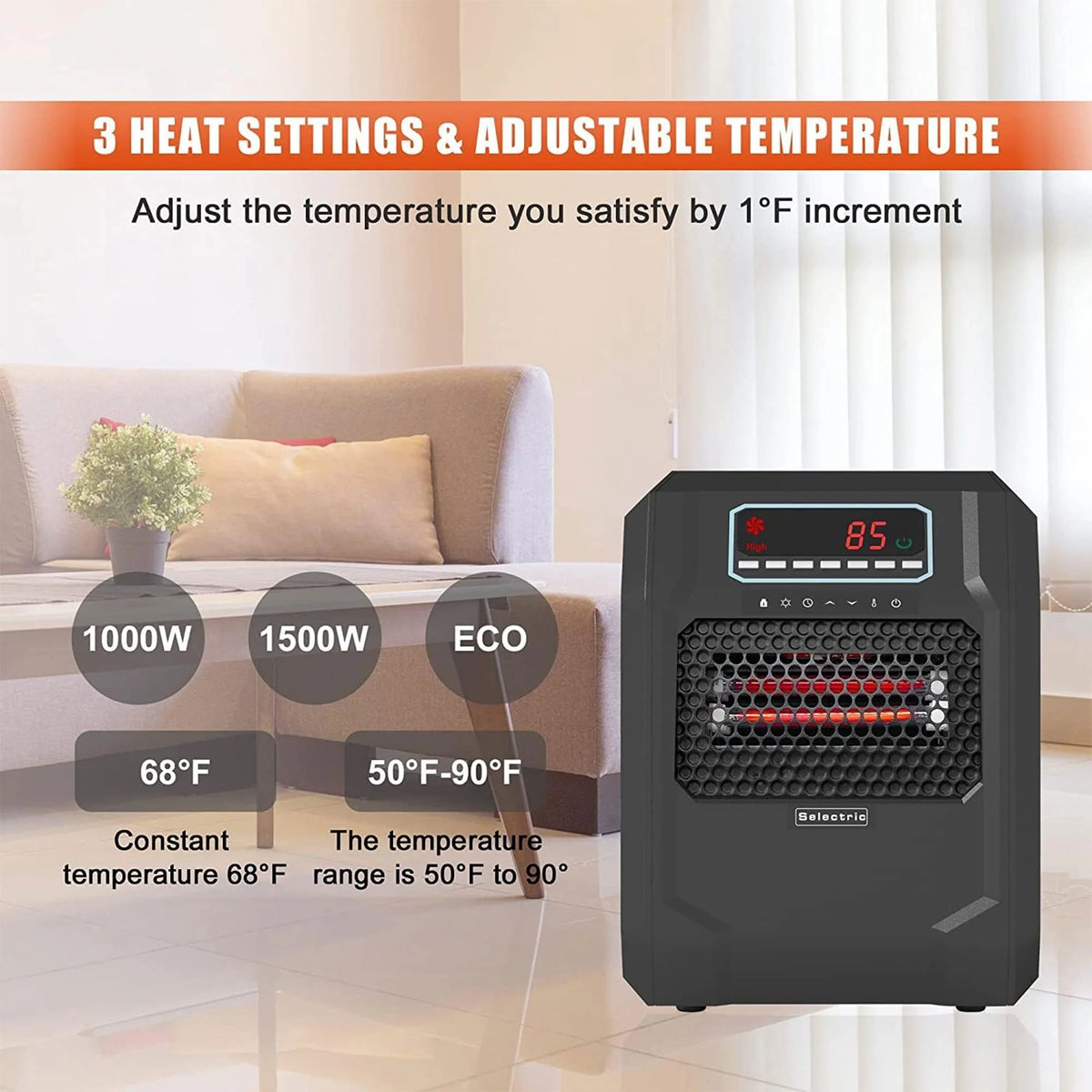 Electric Space Heater with Remote Control (2 Pack) U101936