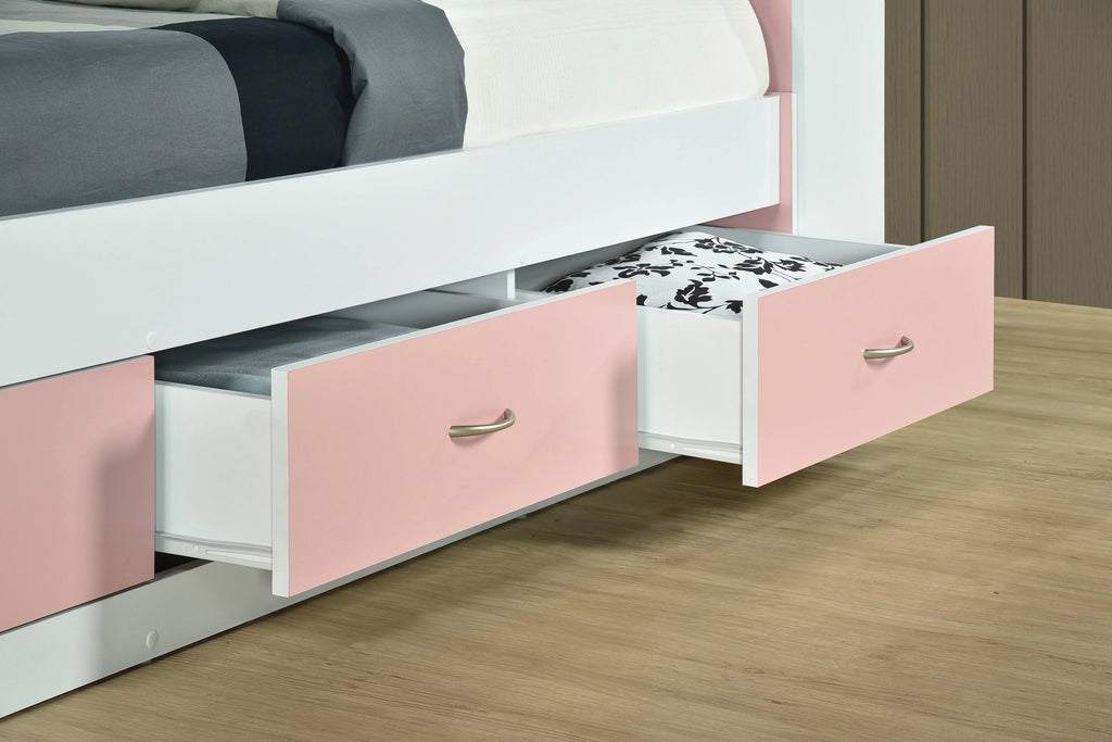 Black Twin-Size Captain Bed with 3 Drawers and Headboard A466690