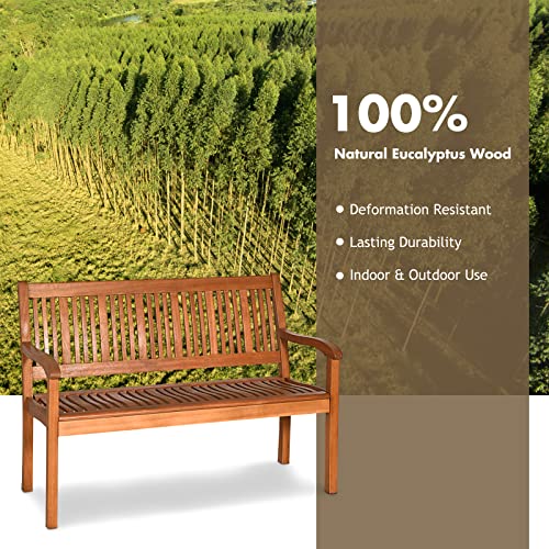 Wooden Bench with Curved Armrest & Backrest F1713