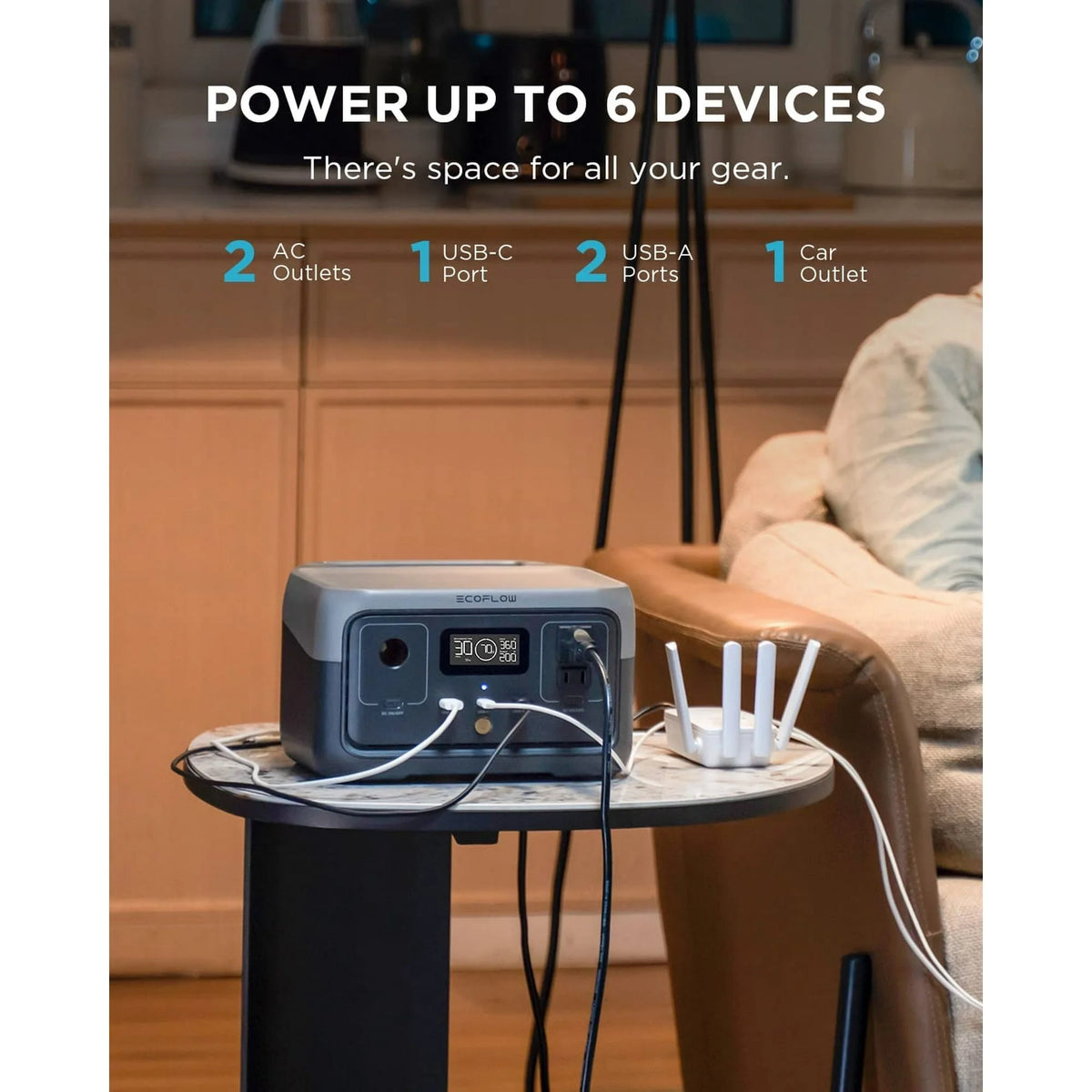 256Wh Portable Power Station 600W AC Output Q992183