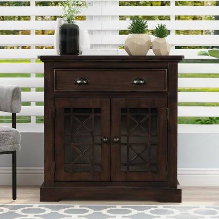 Wooden Storage Cabinet with 2 Doors and Big Drawer L113811