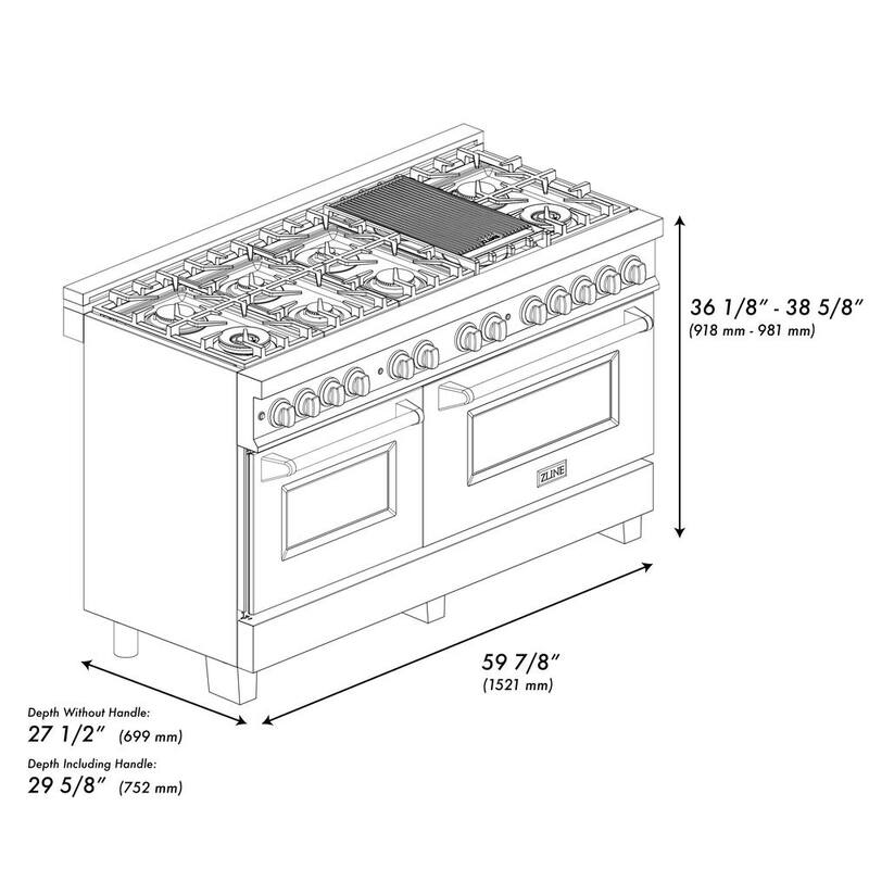 9-Burner Double Oven Dual Fuel Range with Red Matte Door W866654