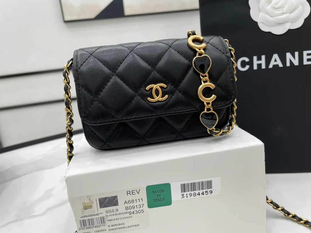 Black Mini Flap Bag W1170
