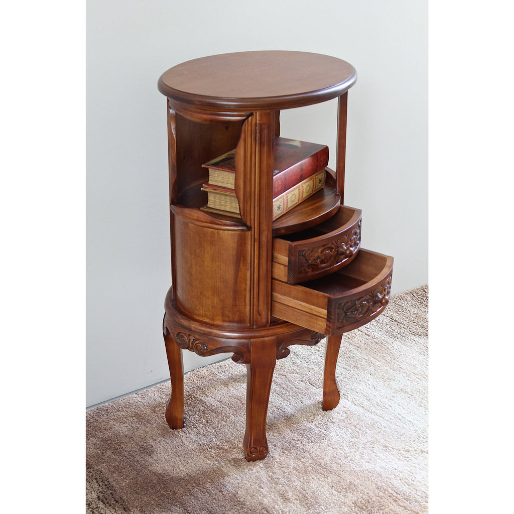 Wood Telephone Table with Two Drawers B238