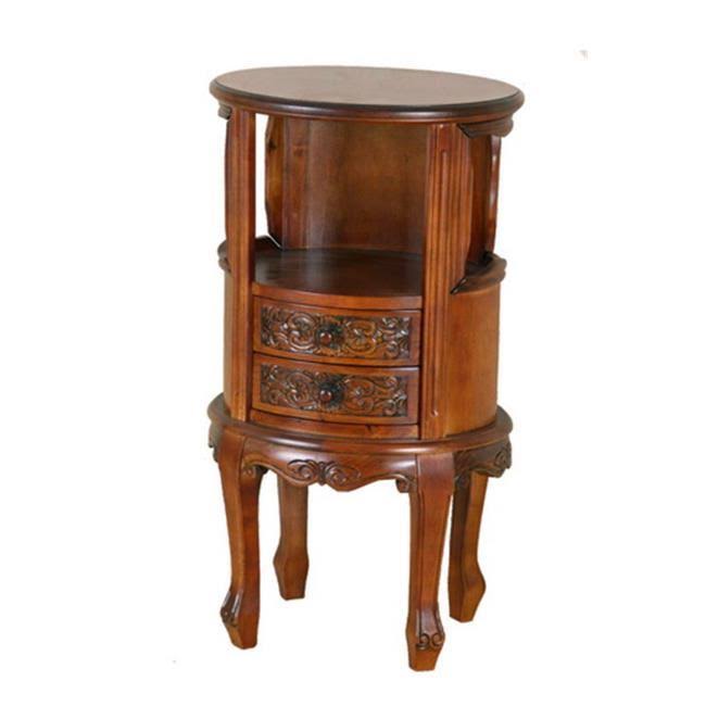 Wood Telephone Table with Two Drawers B238